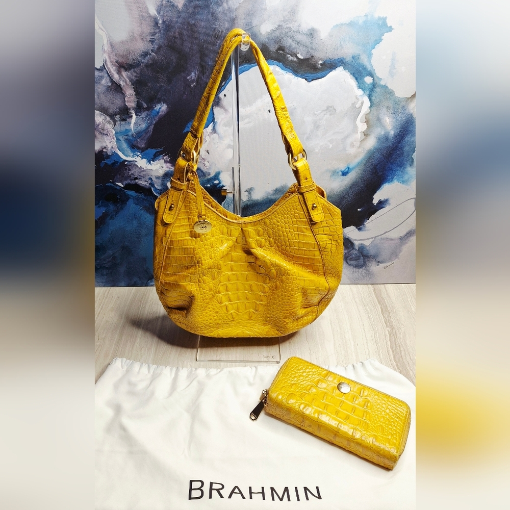 Brahmin Hobo Embossed Shoulder Bag With Wallet